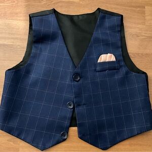Toddlers Navy Checkered Vest